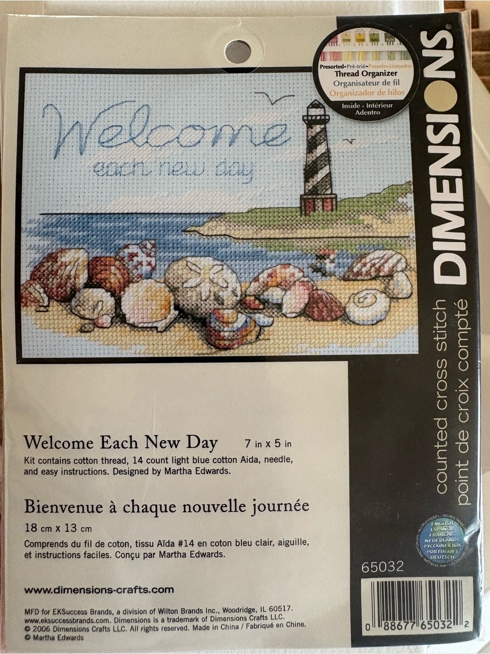 Dimensions 'Welcome Each New Day' Counted Cross Stitch Kit - Light Blue